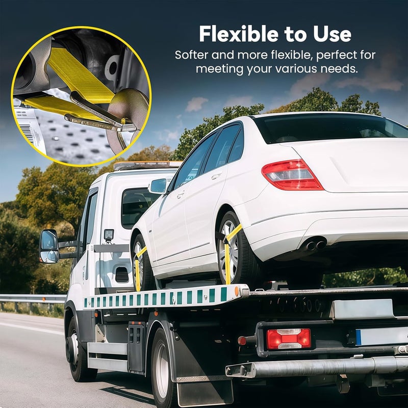 Bazeiona 2 PCS 2" x 36" Lifting Slings Straps Polyester Web Slings with D Rings - Lifting Slings 3,333 lbs, Working Load Limit 10,000 lbs Polyester Lifting Strap for Cars, SUVs, Trucks, Heavy Machinery - Image 5